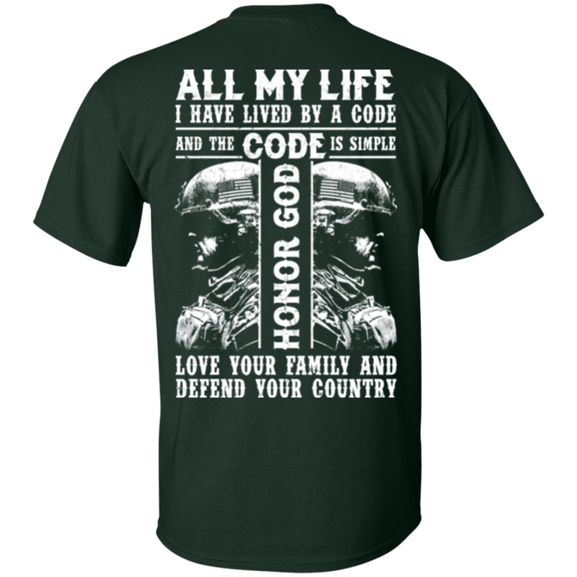 Military T-Shirt "Honor God Love Family And Defend Your Country Veteran"-TShirt-General-Veterans Nation