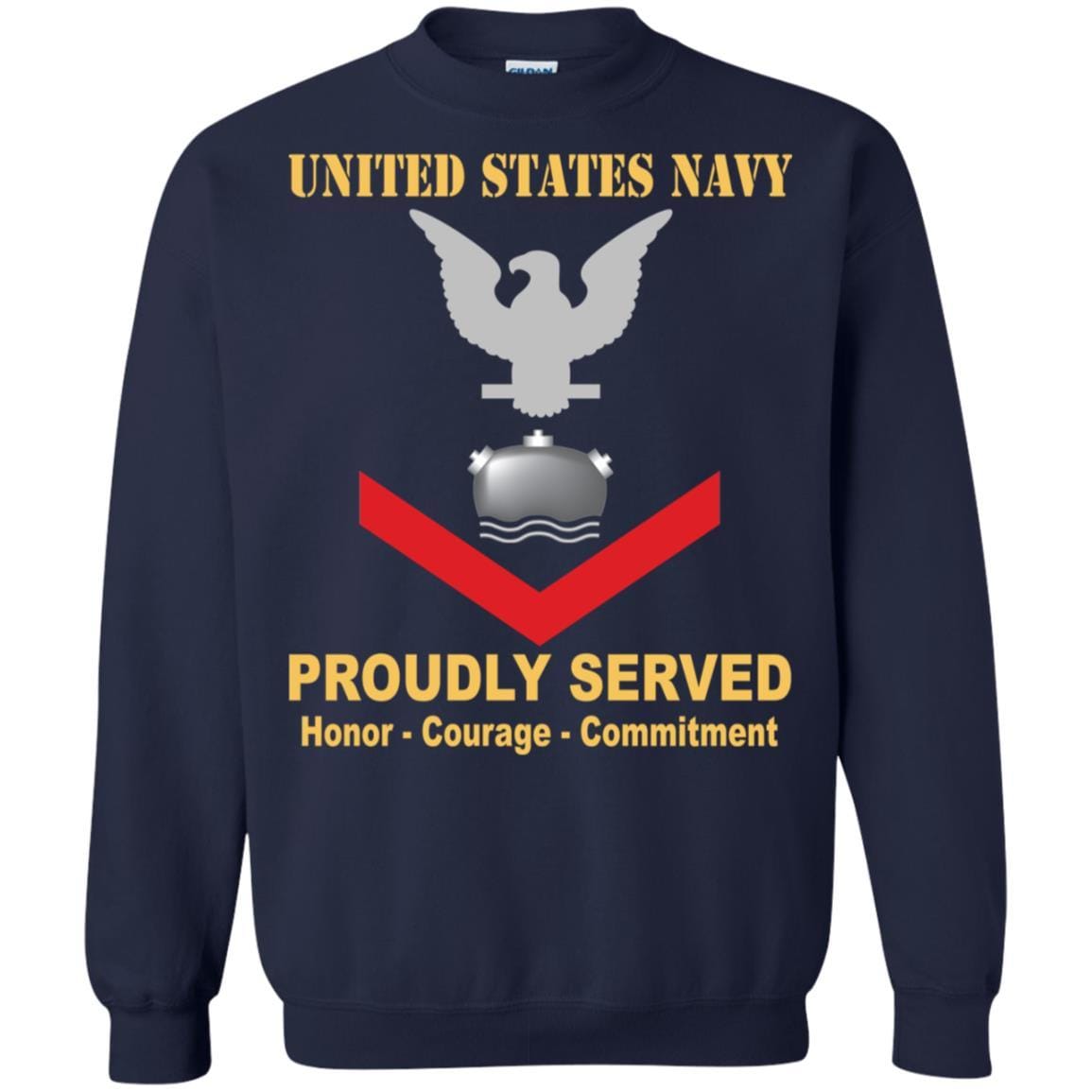 Navy Mineman Navy MN E-4 Rating Badges Proudly Served T-Shirt For Men On Front-TShirt-Navy-Veterans Nation