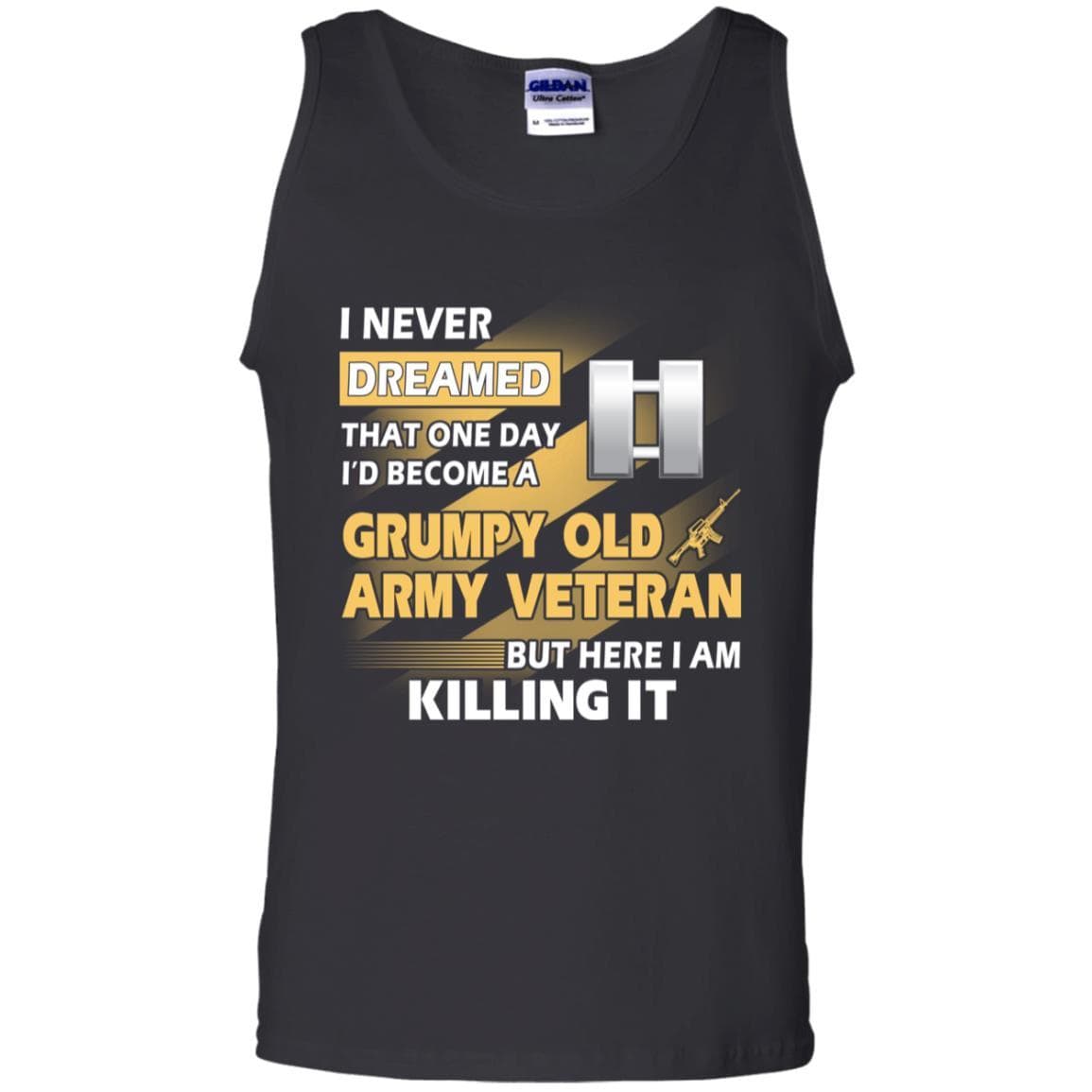 US Army T-Shirt "Grumpy Old Veteran" O-3 Captain(CPT) On Front-TShirt-Army-Veterans Nation