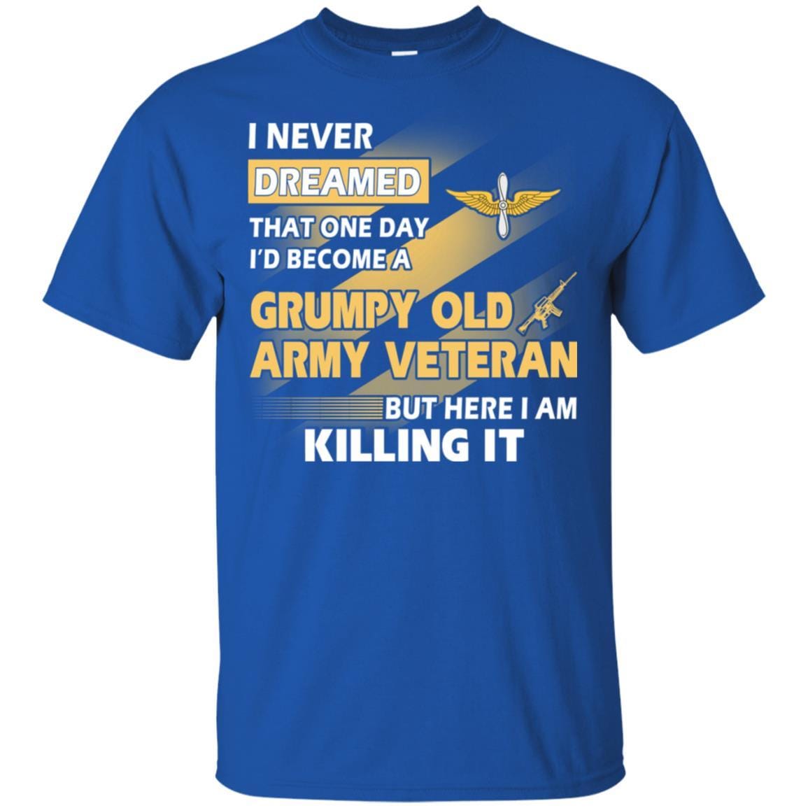 US Army T-Shirt "Aviation Grumpy Old Veteran" On Front-TShirt-Army-Veterans Nation