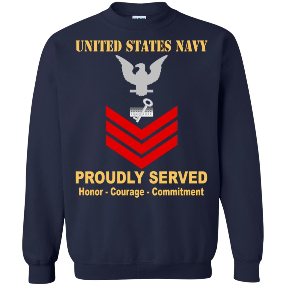 Navy Disbursing Clerk Navy DK E-6 Rating Badges Proudly Served T-Shirt For Men On Front-TShirt-Navy-Veterans Nation