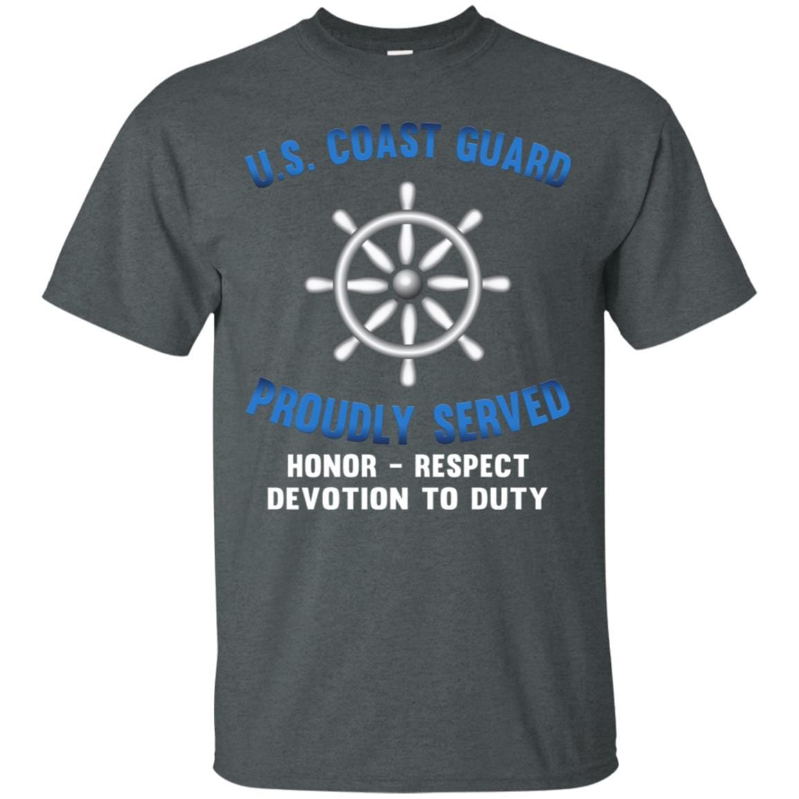 US Coast Guard Quartermaster QM Logo Proudly Served T-Shirt For Men On Front-TShirt-USCG-Veterans Nation
