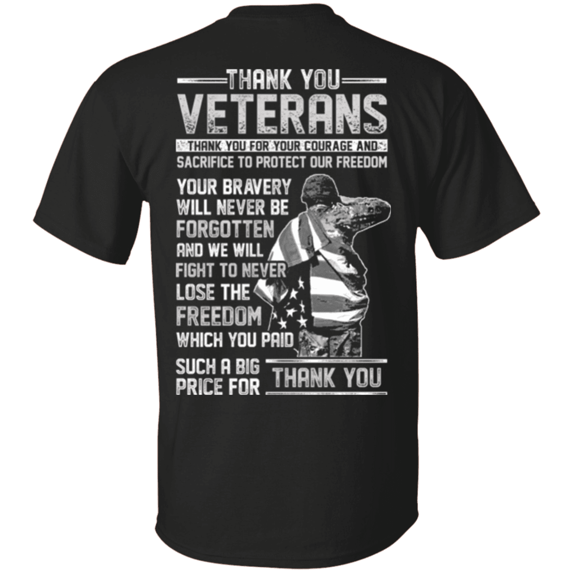 Military T-Shirt "Thank You Veterans"-TShirt-General-Veterans Nation