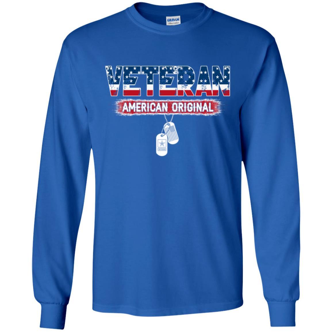 US Army T-Shirt "Veteran American Original" On Front-TShirt-Army-Veterans Nation