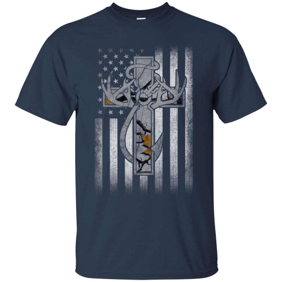 Military T-Shirt "Hunting Faith Flag Veteran"-TShirt-General-Veterans Nation