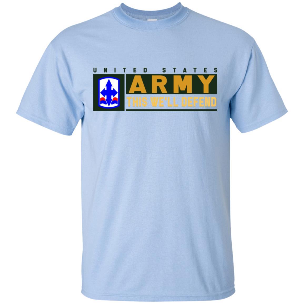 US Army 29TH INFANTRY BRIGADE COMBAT TEAM CSIB- This We'll Defend T-Shirt On Front For Men-TShirt-Army-Veterans Nation