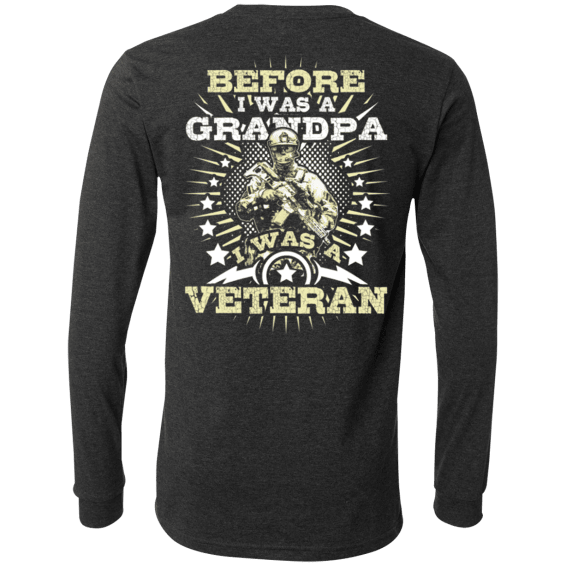 Military T-Shirt "Before I was a Grandpa I was a Veteran" - Men Back-TShirt-General-Veterans Nation