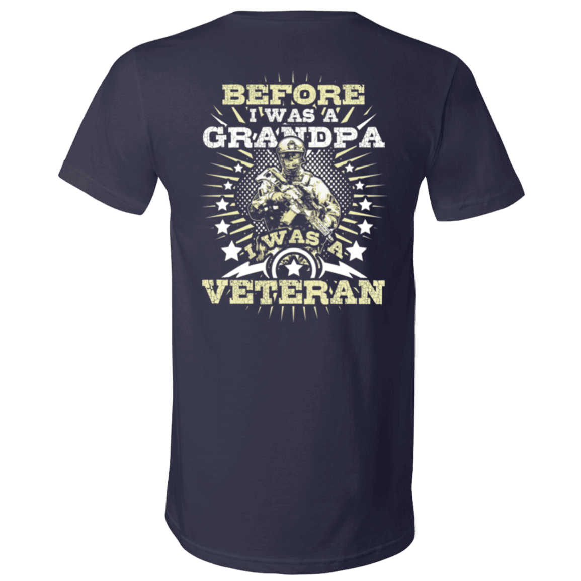 Military T-Shirt "Before I was a Grandpa I was a Veteran" - Men Back-TShirt-General-Veterans Nation