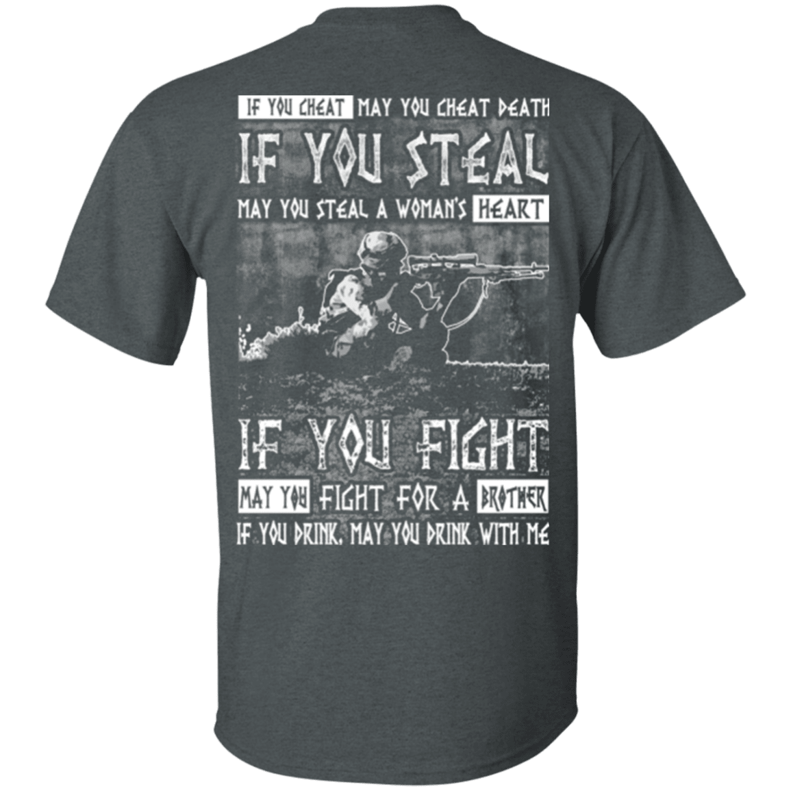 Military T-Shirt "Veteran - Fight For a Brother, Drink With Me"-TShirt-General-Veterans Nation