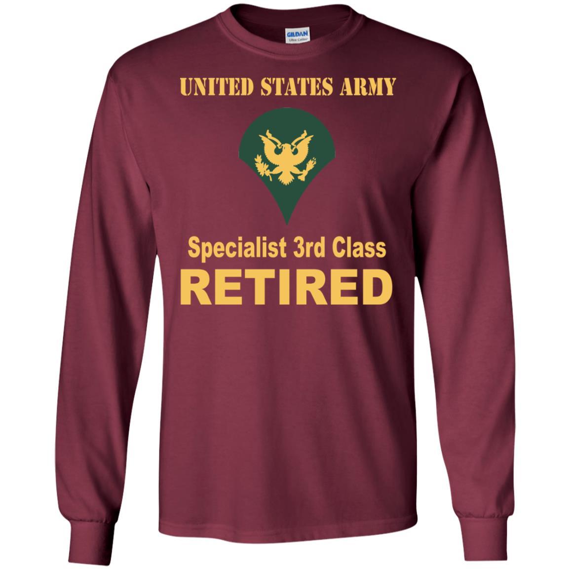 US Army E-4 SPC E4 Specialist Specialist 3rd Class Reired Men T Shirt On Front-TShirt-Army-Veterans Nation