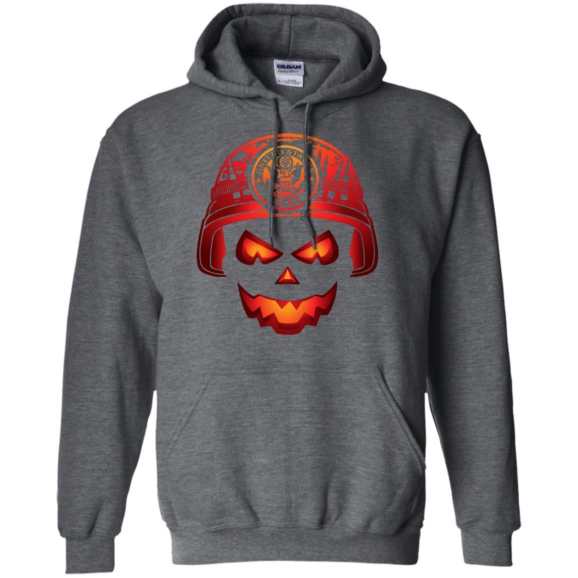 US Army Halloween Skull Men T Shirt On Front-TShirt-Army-Veterans Nation