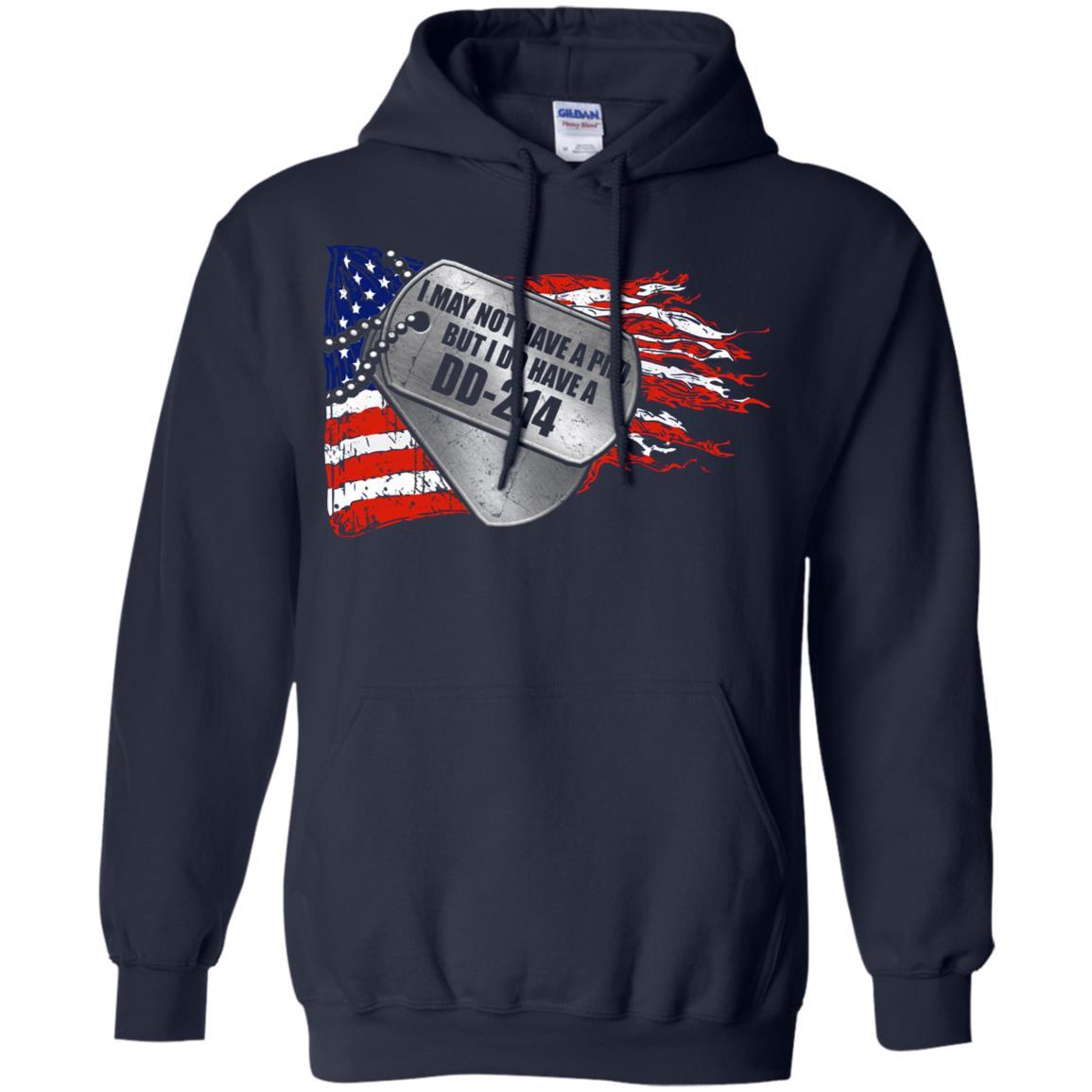 Military T-Shirt "I May Not Have A PhD But I Do Have A DD-214 Men On" Front-TShirt-General-Veterans Nation