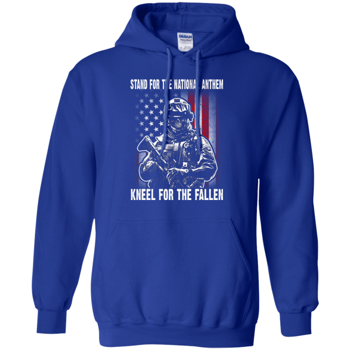 Military T-Shirt "Stand For The National Anthem Kneel For The Fallen"-TShirt-General-Veterans Nation