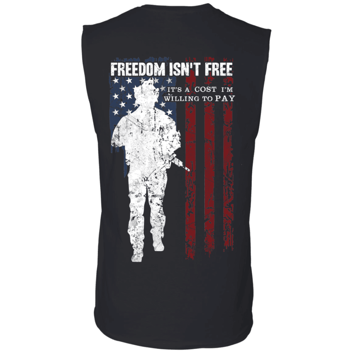Military T-Shirt "Freedom Is Not Free - Willing to Pay" Men Back-TShirt-General-Veterans Nation