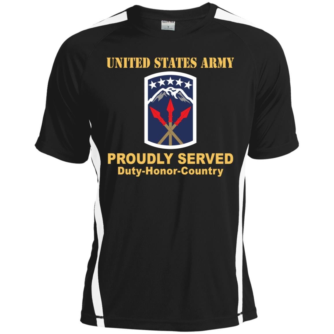 US ARMY 593 SUSTAINMENT BRIGADE- Proudly Served T-Shirt On Front For Men-TShirt-Army-Veterans Nation