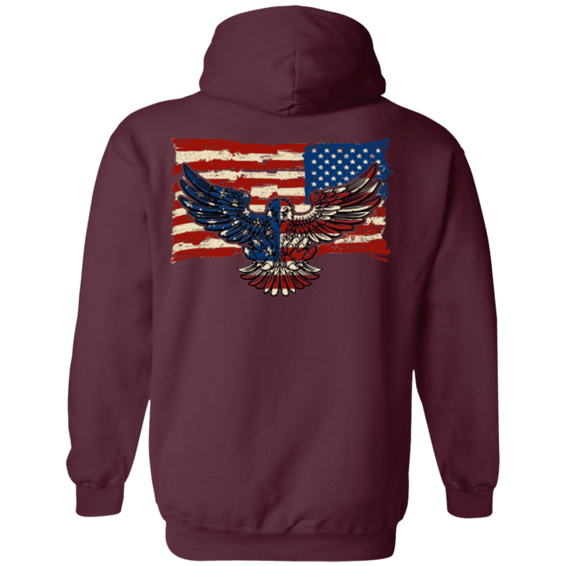 Military T-Shirt "Independence 4 of July Veteran Eagle Flag" Men Back-TShirt-General-Veterans Nation