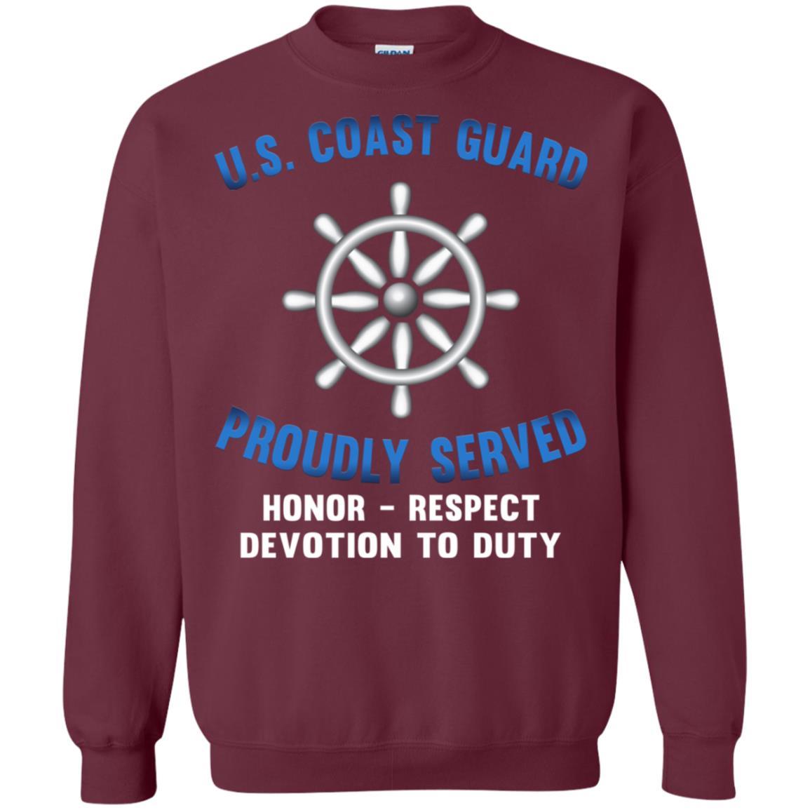 US Coast Guard Quartermaster QM Logo Proudly Served T-Shirt For Men On Front-TShirt-USCG-Veterans Nation