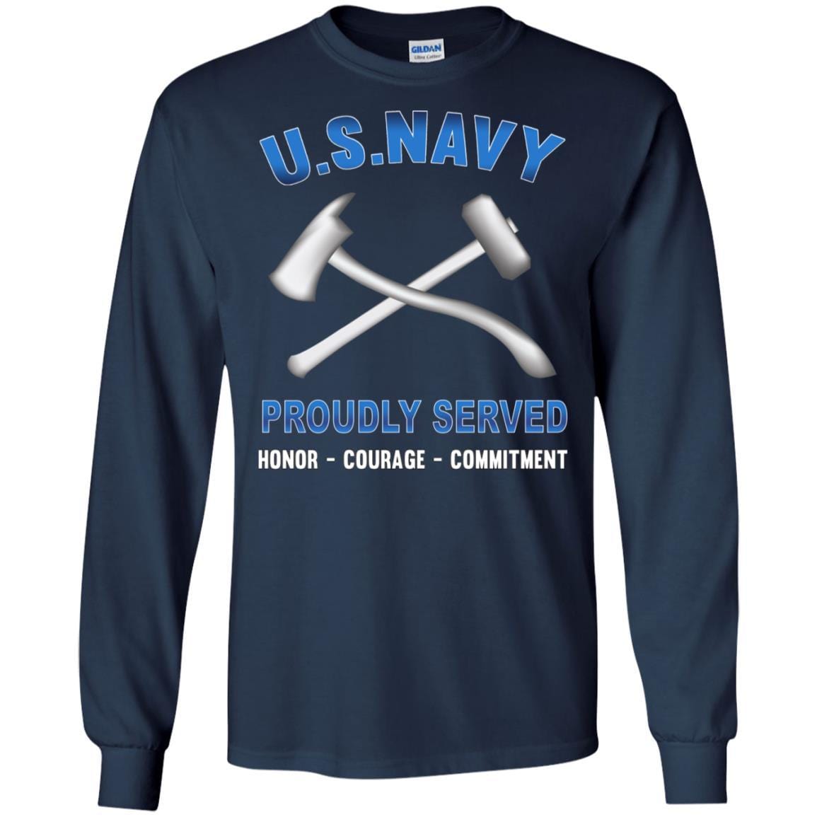 Navy Damage Controlman Navy DC - Proudly Served T-Shirt For Men On Front-TShirt-Navy-Veterans Nation