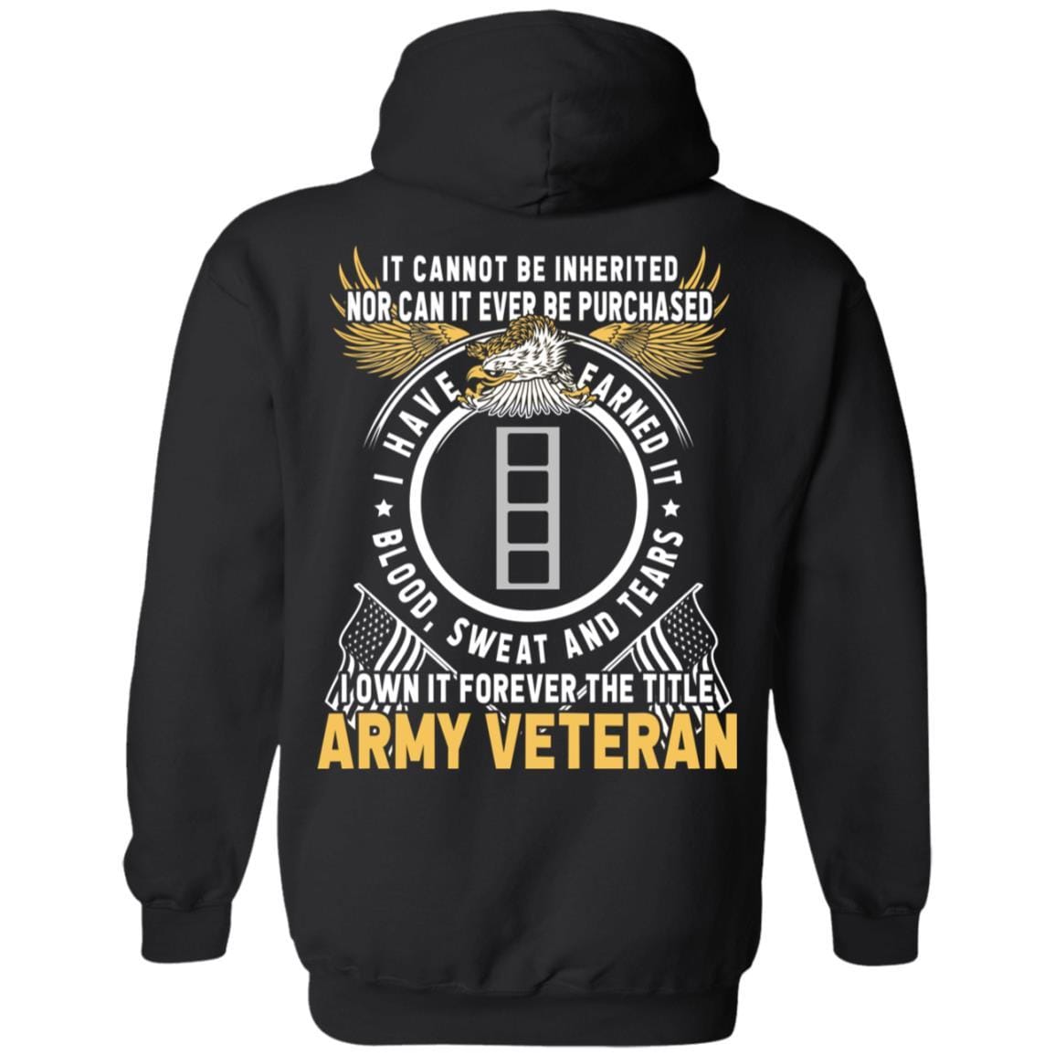 US Army W-4 Chief Warrant Officer 4 W4 CW4 Warrant Officer Ranks T-Shirt For Men On Back-TShirt-Army-Veterans Nation