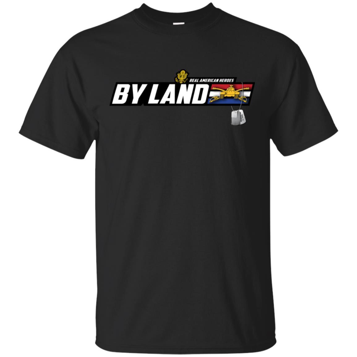US Army T-Shirt "Armor Real American Heroes By Land" On Front-TShirt-Army-Veterans Nation