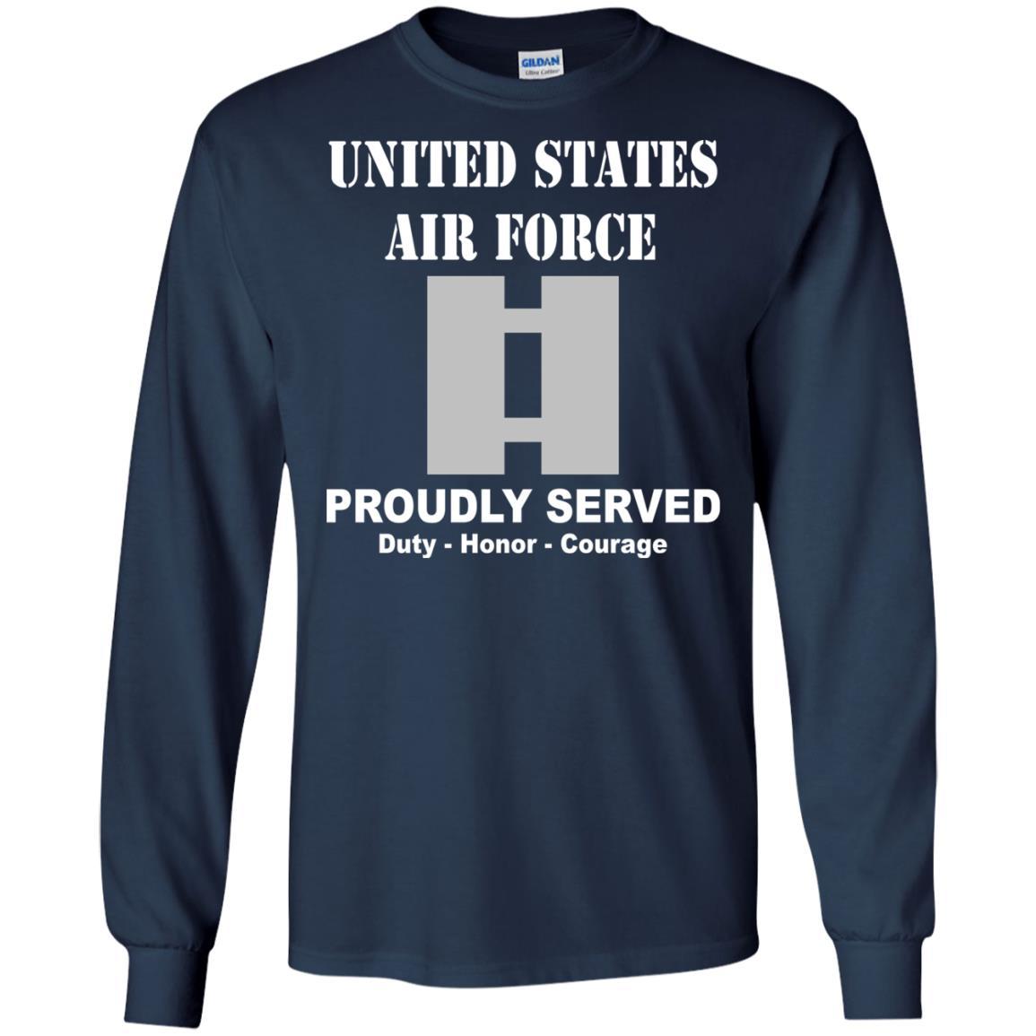 US Air Force O-3 Captain Capt O3 Commissioned Officer Ranks Men Front T Shirt For Air Force-TShirt-USAF-Veterans Nation