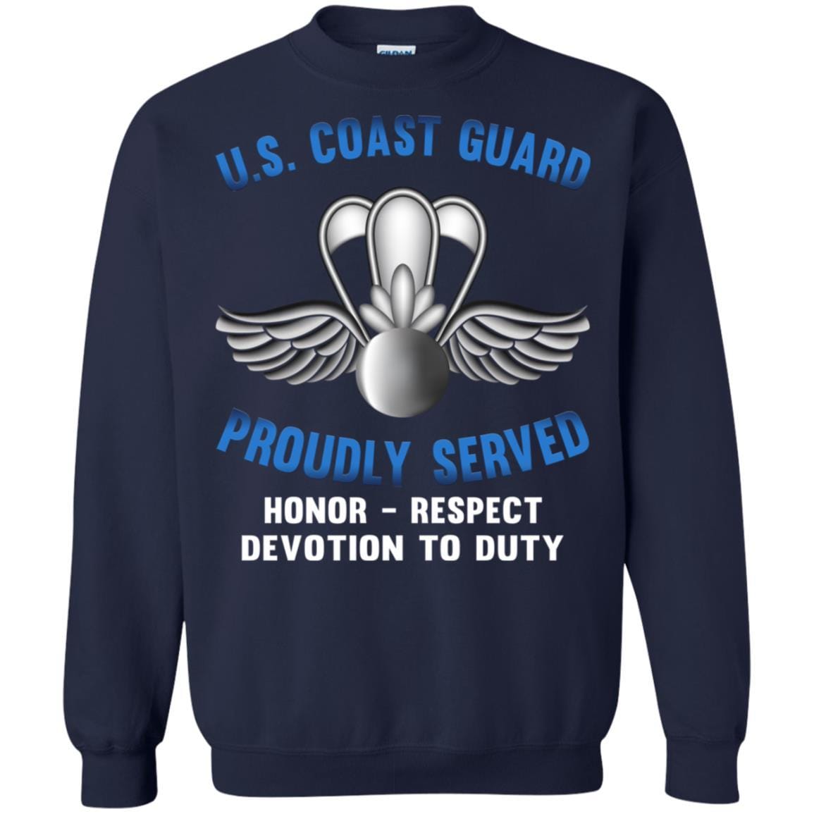 US Coast Guard Aviation Survival Technician AST Proudly Served T-Shirt For Men On Front-TShirt-USCG-Veterans Nation