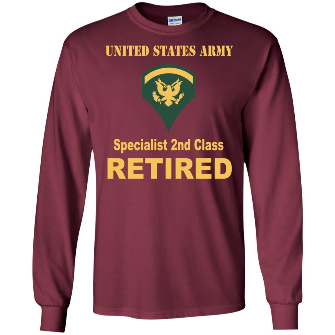 US Army E-5 SPC E5 Specialist Specialist 2nd Class Reired Men T Shirt On Front-TShirt-Army-Veterans Nation