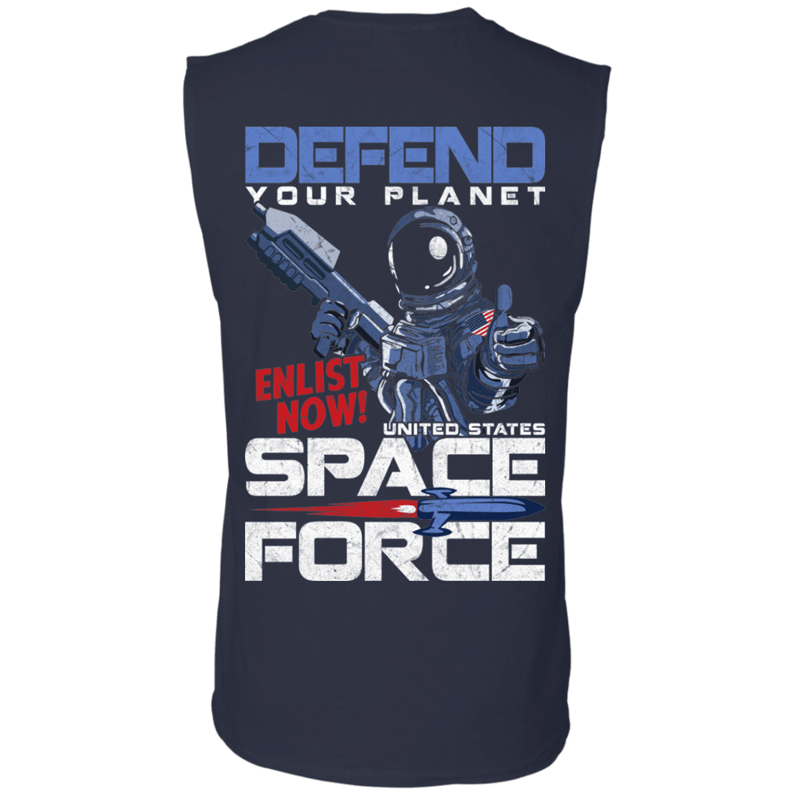 Military T-Shirt "Defend Your Planet Space Force" Men Back-TShirt-General-Veterans Nation