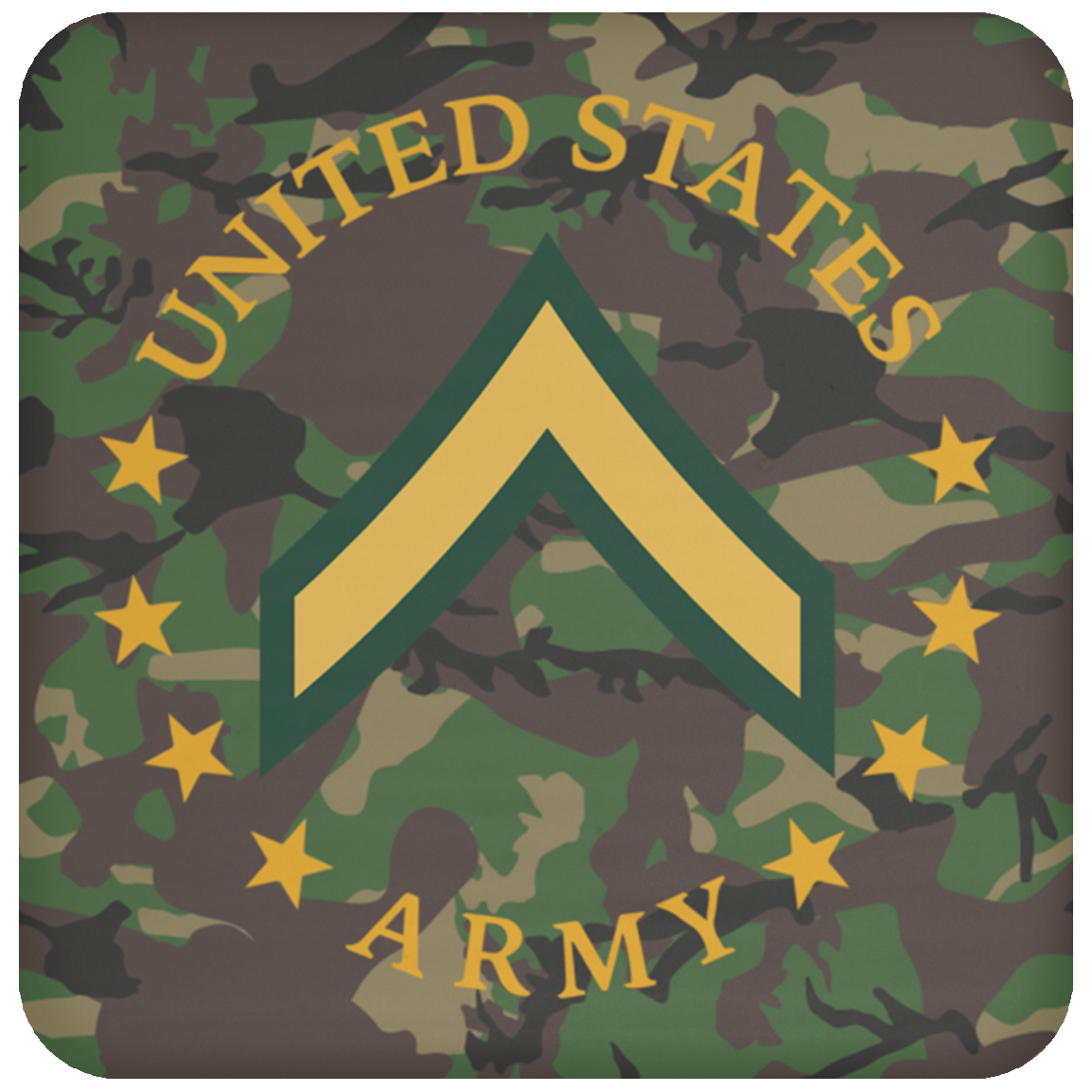 US Army E-2 PV2 E2 Private Second Class Coaster-Coaster-Army-Ranks-Veterans Nation