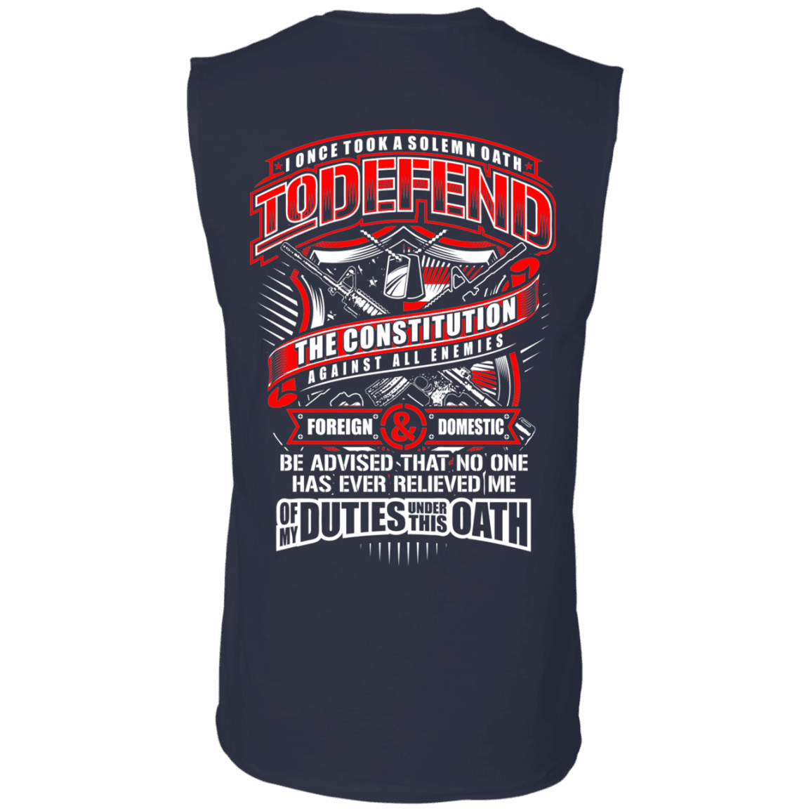 Military T-Shirt "My Oath To Defend The Constitution Veteran" Men Back-TShirt-General-Veterans Nation