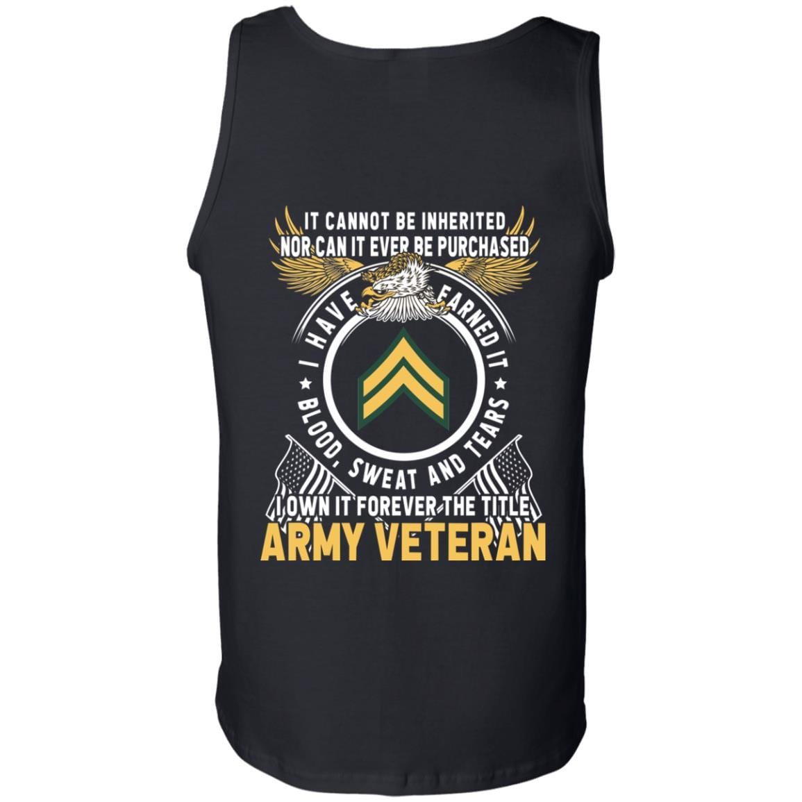 US Army E-4 Corporal E4 CPL Noncommissioned Officer Ranks T-Shirt For Men On Back-TShirt-Army-Veterans Nation