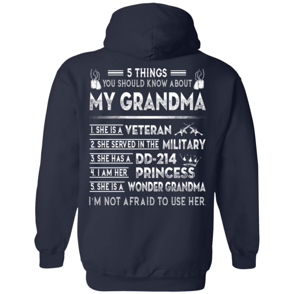 Military T-Shirt "5 Things You Should Know About My Grandma DD214"-TShirt-General-Veterans Nation