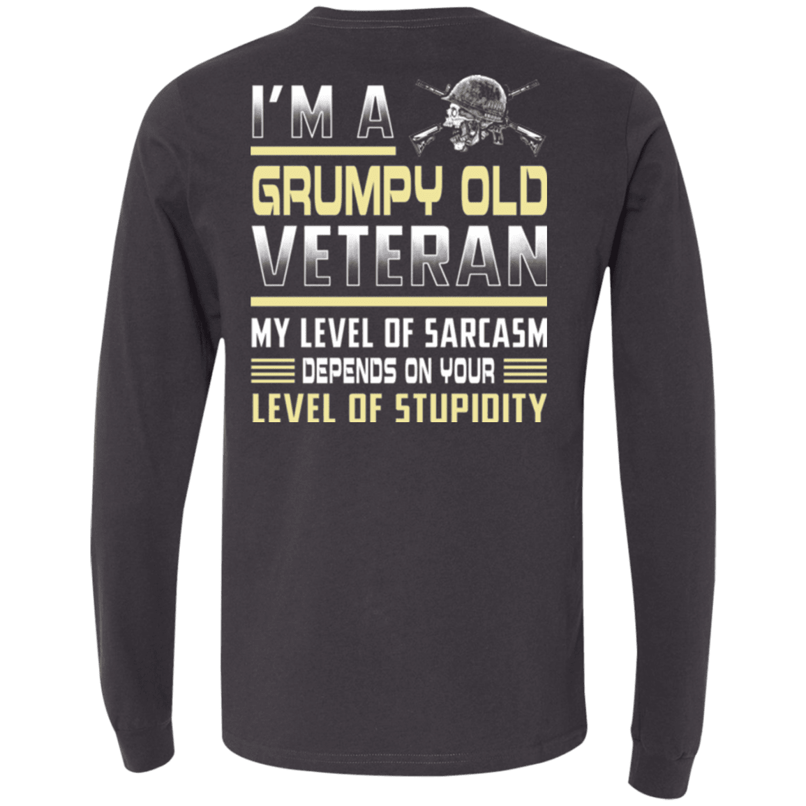 Military T-Shirt "I'm A Grumpy Old Veteran" - Men Back-TShirt-General-Veterans Nation