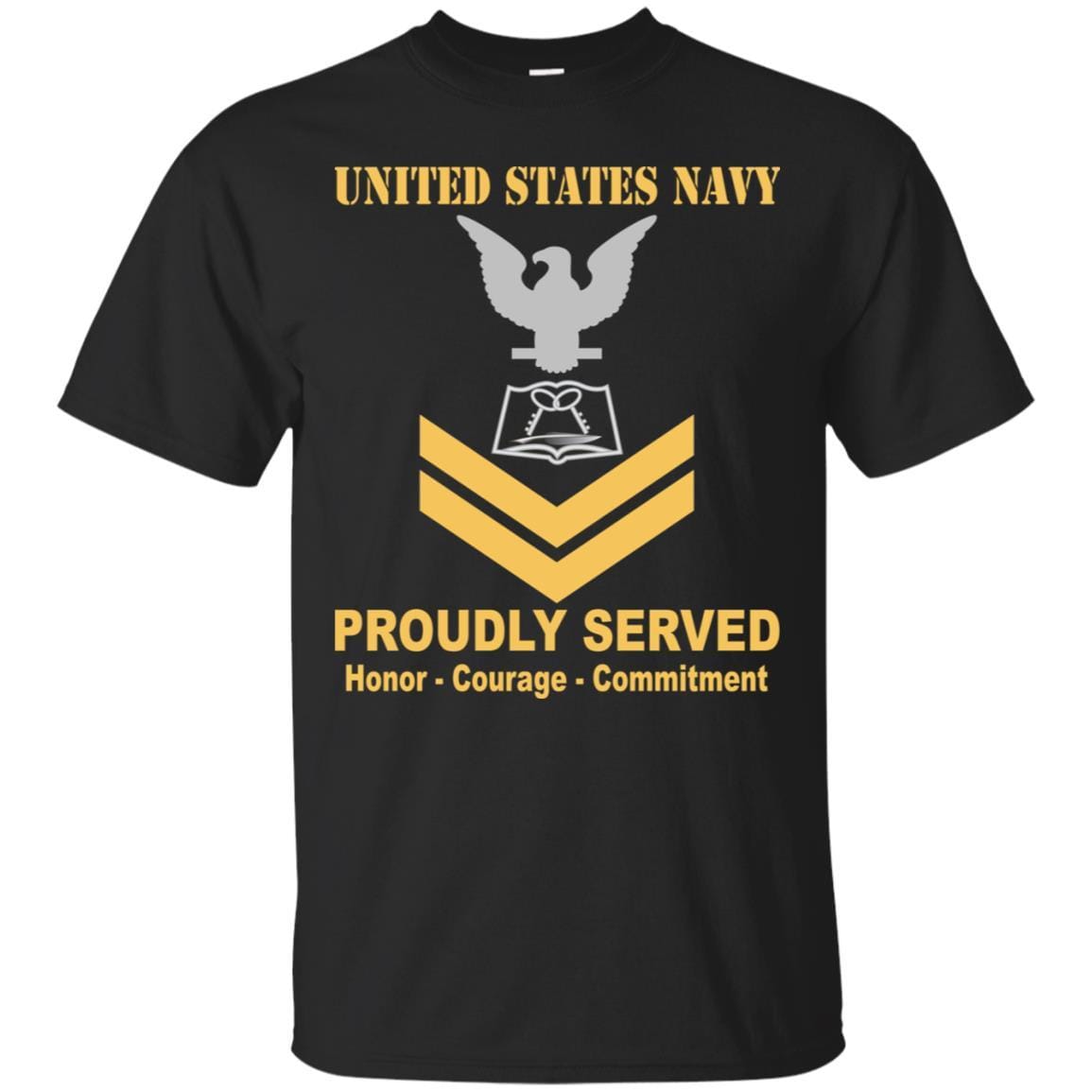 Navy Culinary Specialist Navy CS E-5 Rating Badges Proudly Served T-Shirt For Men On Front-TShirt-Navy-Veterans Nation