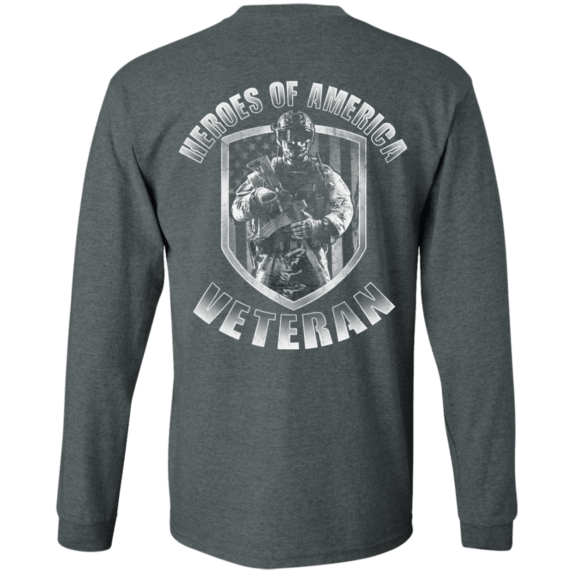 Military T-Shirt "Veteran - Heroes Of America" Men Back-TShirt-General-Veterans Nation