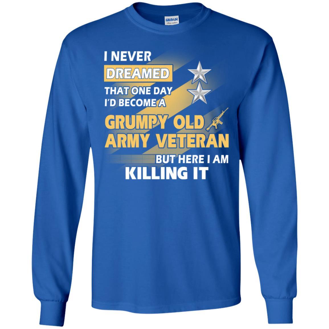 US Army T-Shirt "Grumpy Old Veteran" O-8 Major General(MG) On Front-TShirt-Army-Veterans Nation