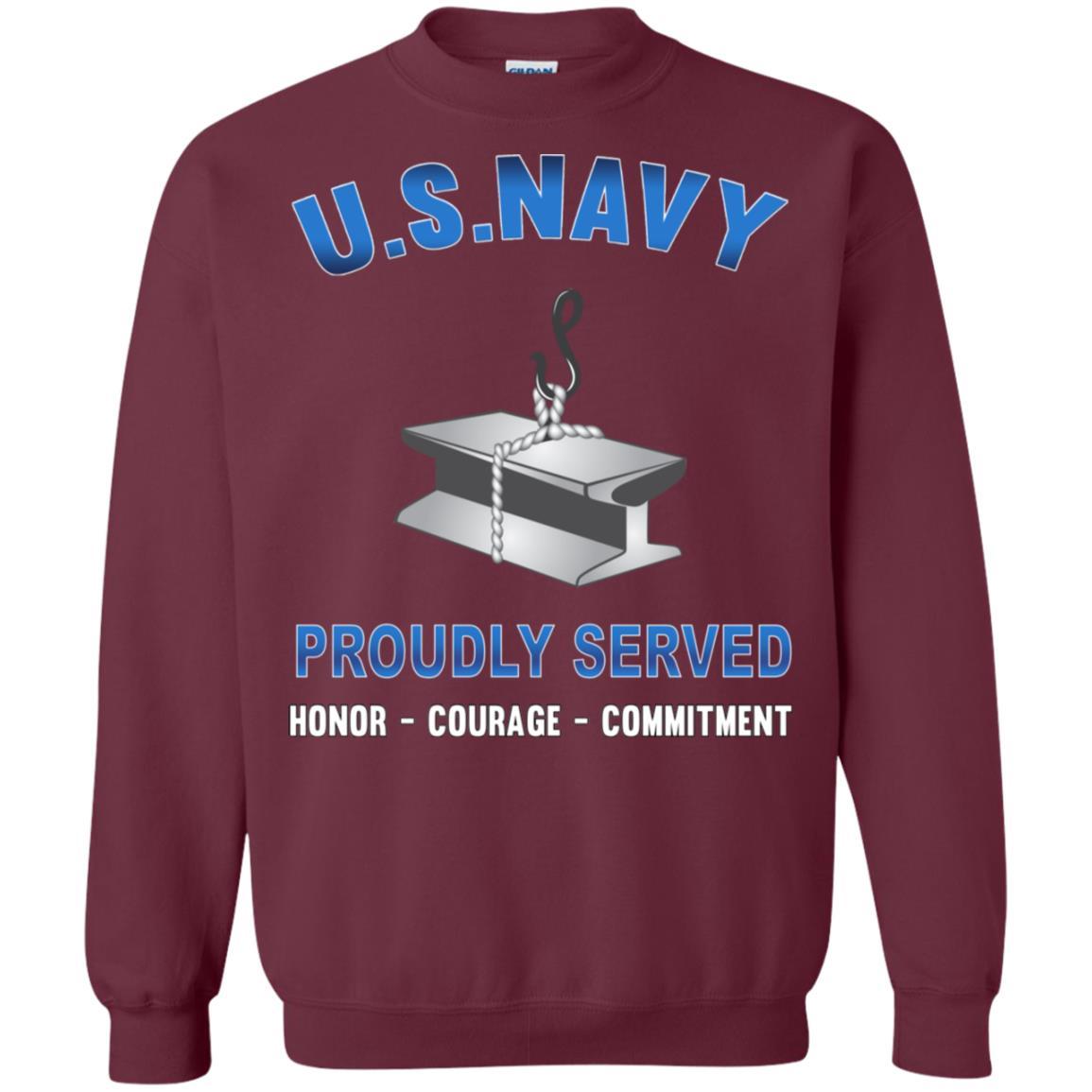 Navy Steelworker Navy SW - Proudly Served T-Shirt For Men On Front-TShirt-Navy-Veterans Nation