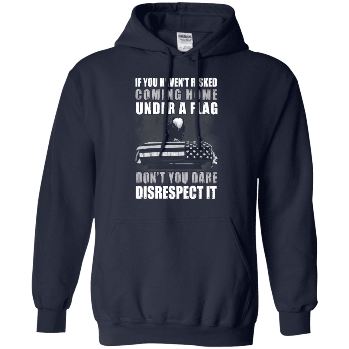 Military T-Shirt "Under A Flag Disrespect It Men" Front-TShirt-General-Veterans Nation