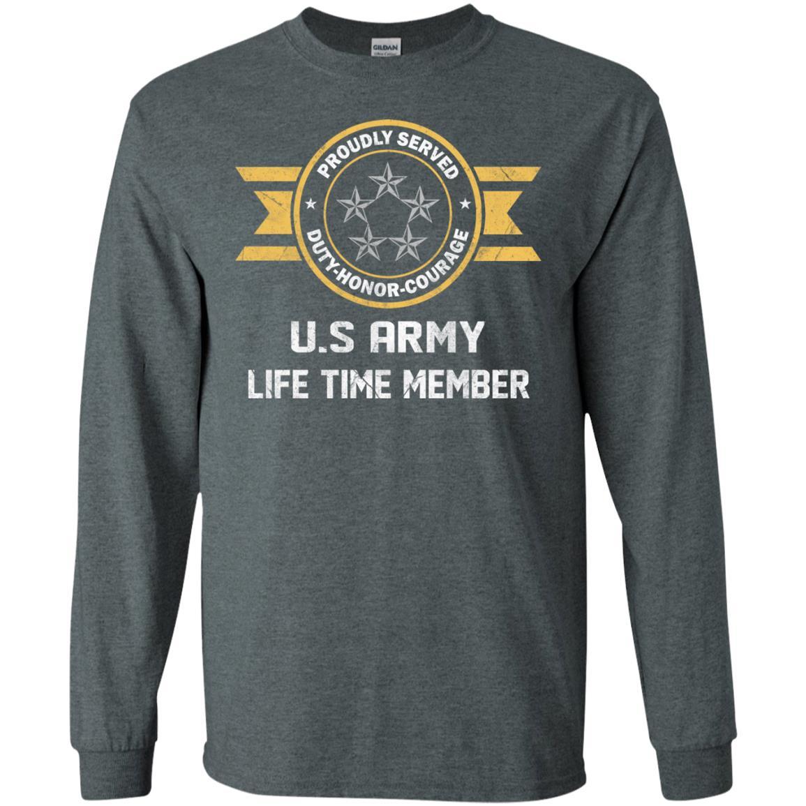 Life Time Member - US Army O-10 General of the Army O10 GA General Officer Ranks Men T Shirt On Front-TShirt-Army-Veterans Nation