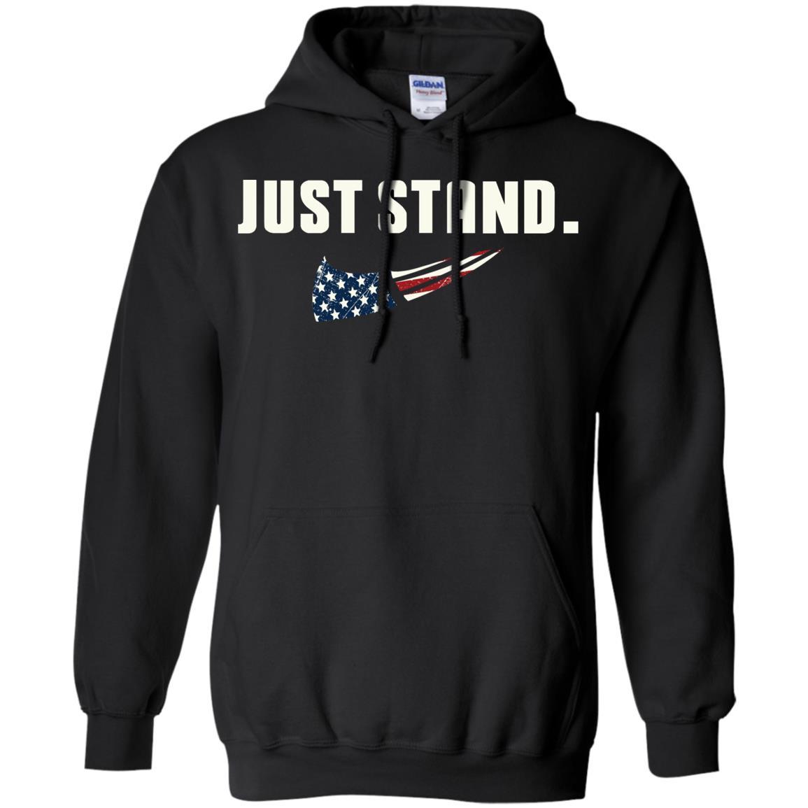 Military T-Shirt "Just Stand For The Flag Men On" Front-TShirt-General-Veterans Nation