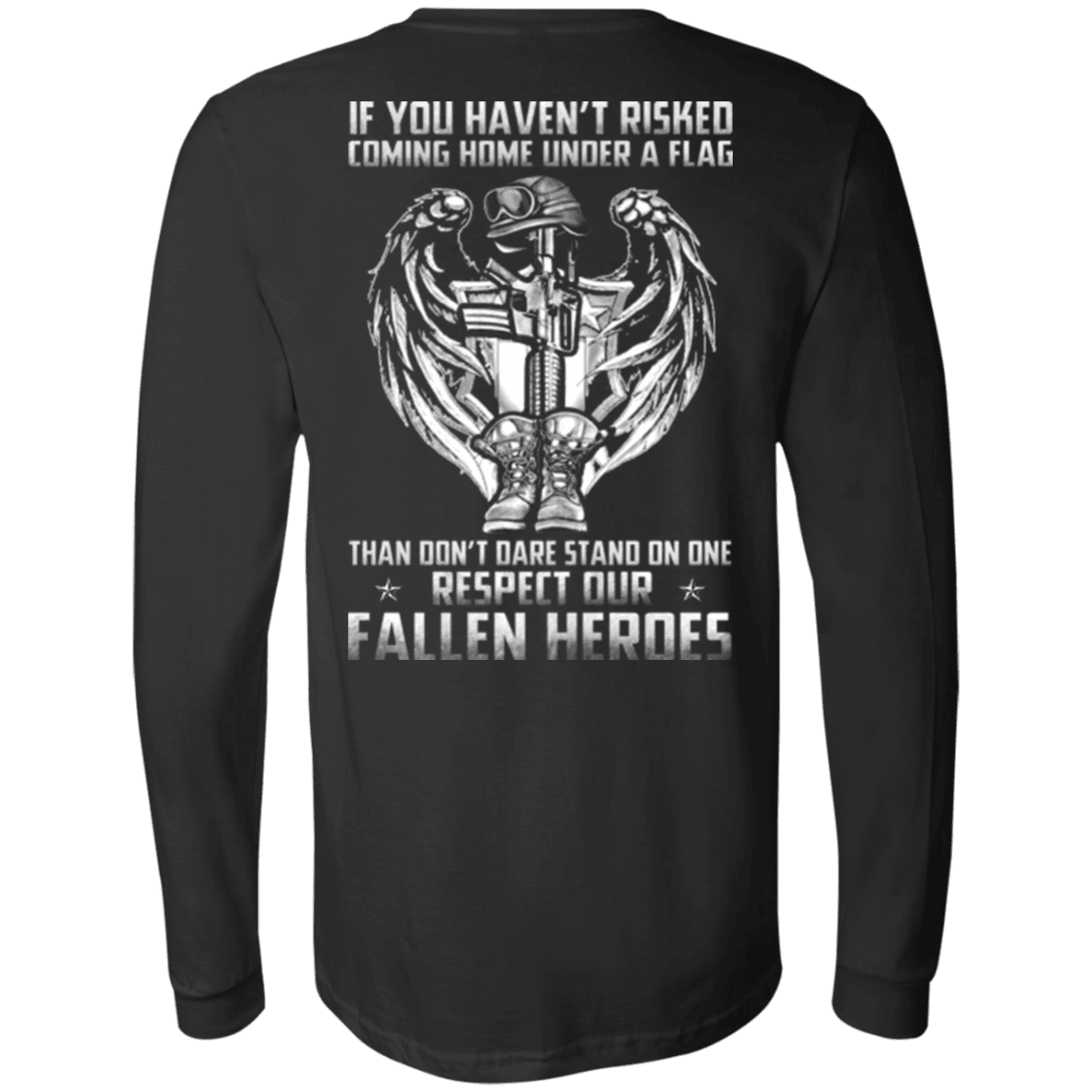 Military T-Shirt "Veteran - Under A Flag Respect Our Fallen Heroes"-TShirt-General-Veterans Nation