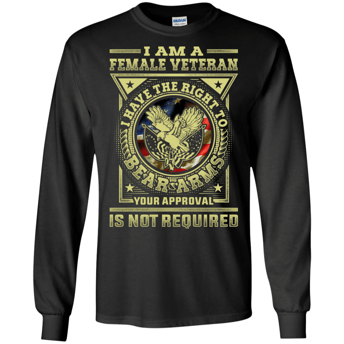 Military T-Shirt "Female Veteran Have the Right To Bear Arms" Front-TShirt-General-Veterans Nation