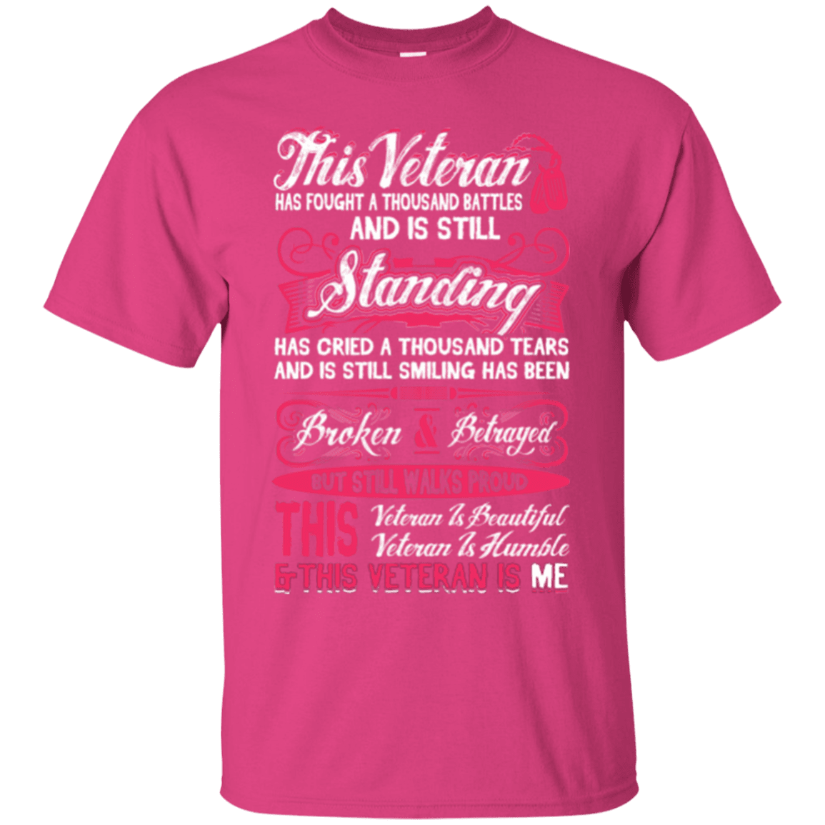 Military T-Shirt "This Veteran is Beautiful and Humble Women" Front-TShirt-General-Veterans Nation