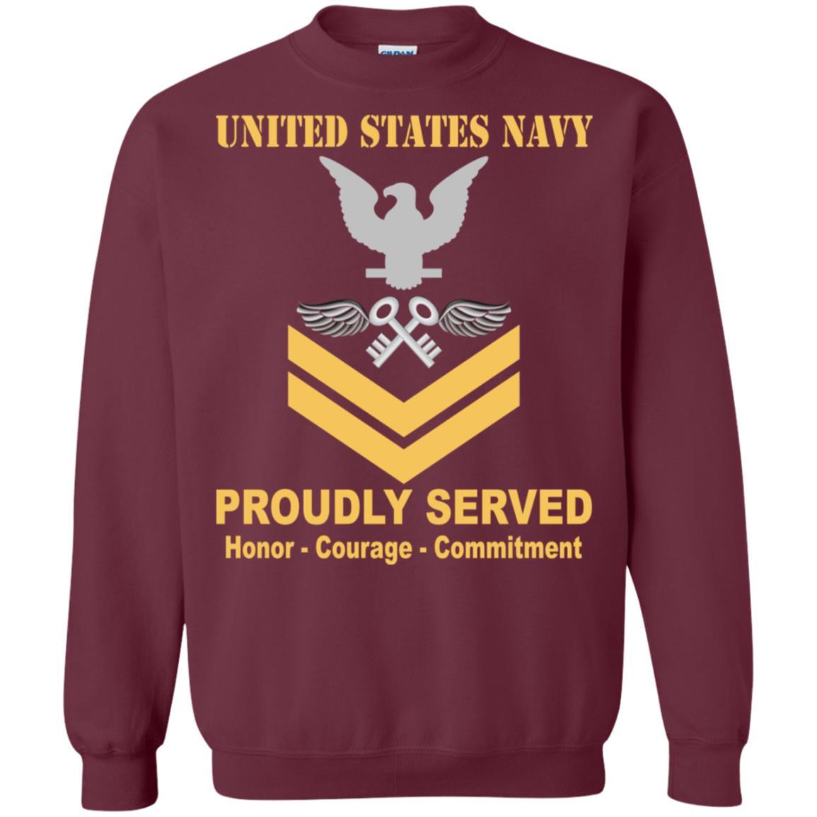 Navy Aviation Storekeeper Navy AK E-5 Rating Badges Proudly Served T-Shirt For Men On Front-TShirt-Navy-Veterans Nation
