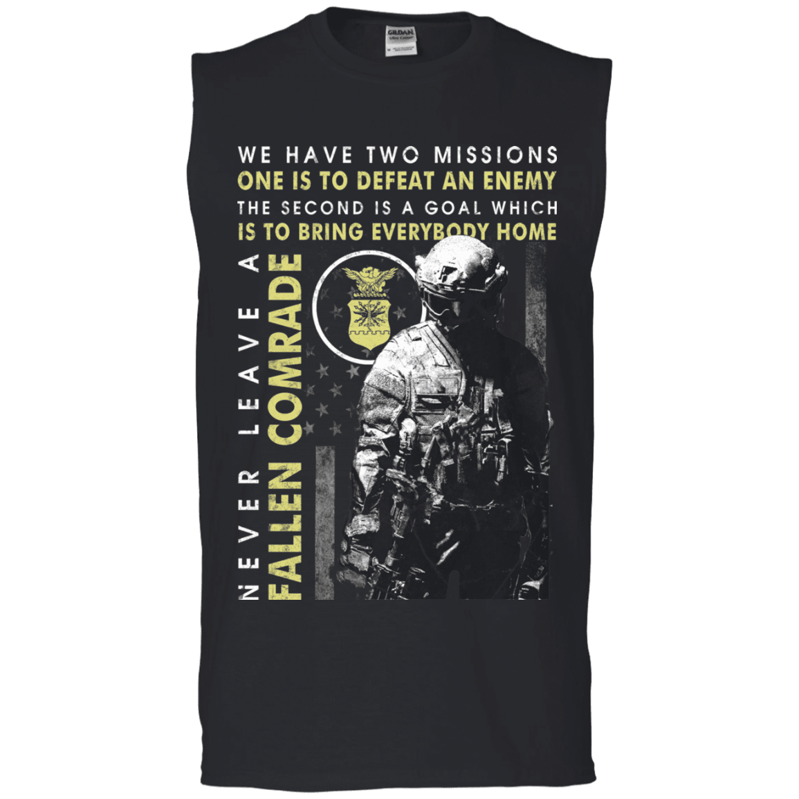 Never Leave A Fallen Comrade Air Force Men Front T Shirts-TShirt-USAF-Veterans Nation