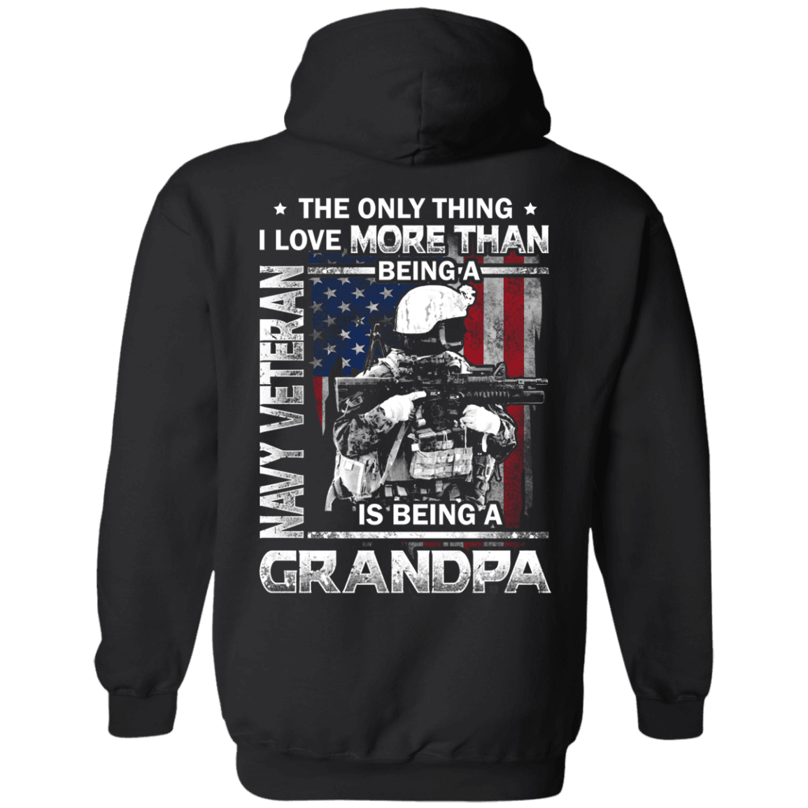 Navy Veteran I love Being A Grandpa Men Back T Shirts-TShirt-Navy-Veterans Nation