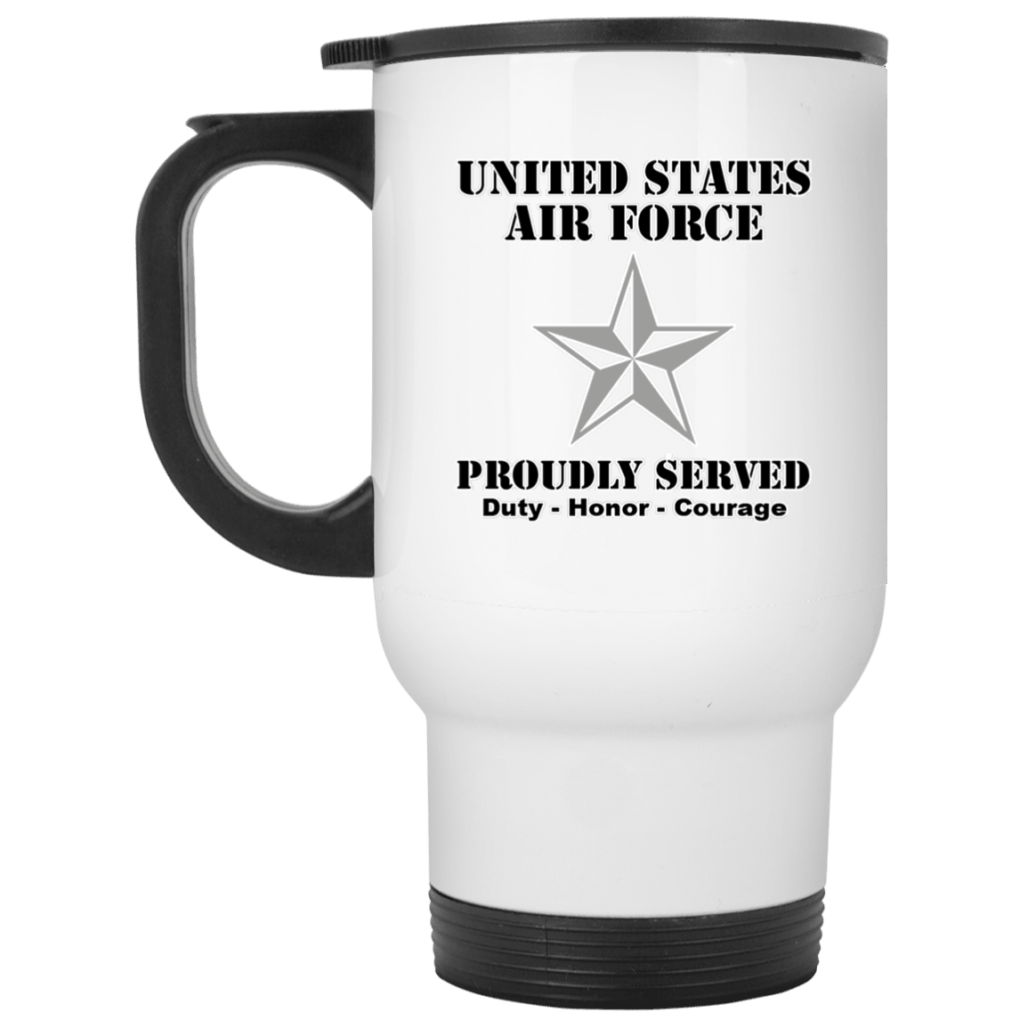 US Air Force O-7 Brigadier General Brig O7 General Officer Ranks White Coffee Mug - Stainless Travel Mug-Mug-USAF-Ranks-Veterans Nation