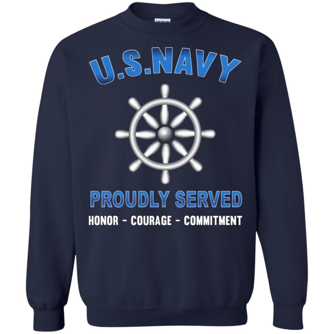 Navy Quartermaster Navy QM - Proudly Served T-Shirt For Men On Front-TShirt-Navy-Veterans Nation