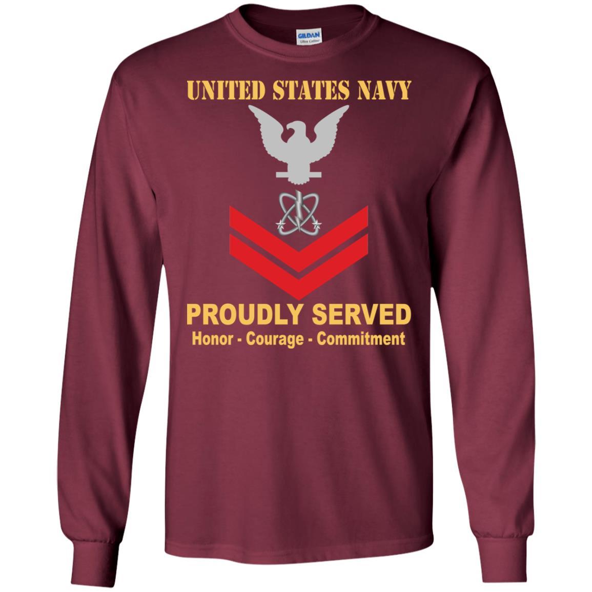 Navy Electronics Warfare Technician Navy EW E-5 Rating Badges Proudly Served T-Shirt For Men On Front-TShirt-Navy-Veterans Nation
