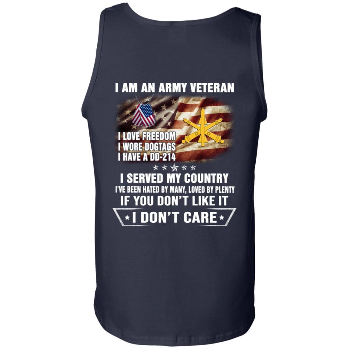 T-Shirt "I Am An Army Air Defense Artillery Veteran" On Back-TShirt-Army-Veterans Nation
